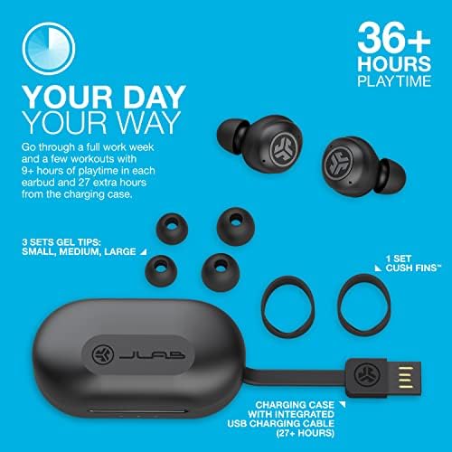 Jlab jbuds air pro True אוזניות אלחוטיות | שחור | מרובי Bluetooth | משחק אוטומטי והשהיה | Connect